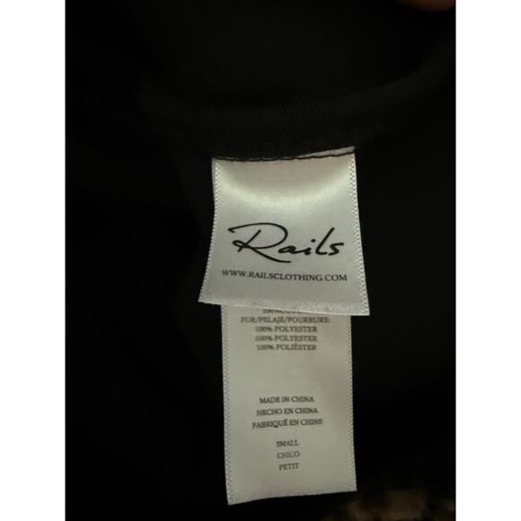 Rails Saga Colorblock Faux Fur Sweater Jacket Pockets Multi Size Small - Picture 9 of 11